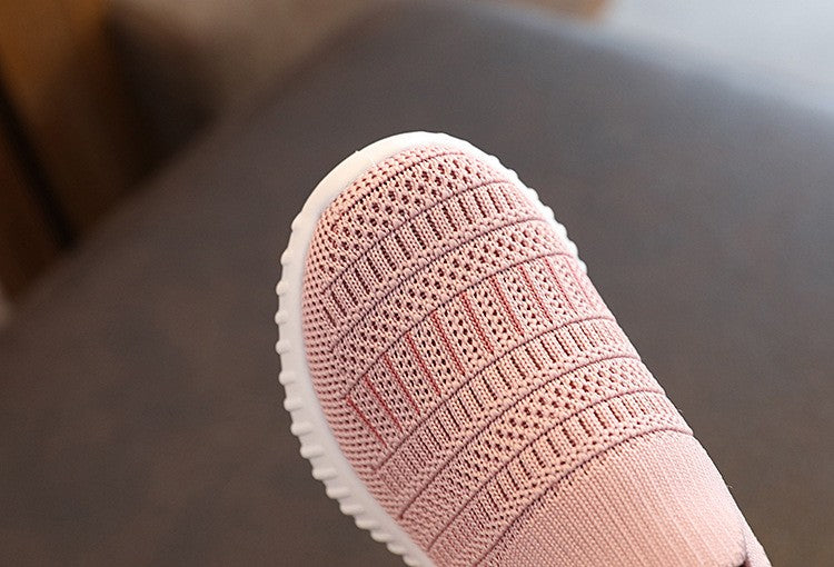 Size 20-31 Children Shoes Spring Autumn Kids Sneakers Soft Breathable Mesh Boys Slip-on Shoes Patchwork Color Girls Shoes