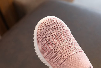 Size 20-31 Children Shoes Spring Autumn Kids Sneakers Soft Breathable Mesh Boys Slip-on Shoes Patchwork Color Girls Shoes