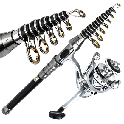 Kit de vara de pesca e molinete Para arremesso longe Luya vara de pesca e molinete combinação telescópica giratória