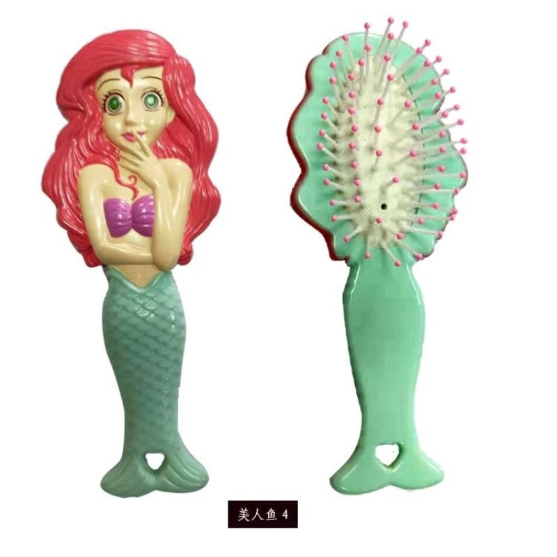 Pentes de Princesas da Disney para Meninas Frozen Elsa Branca de Neve Ariel Bela Escovas de Cabelo Cuidados com o Cabelo do Bebê Pentes de Almofada de Ar Presentes