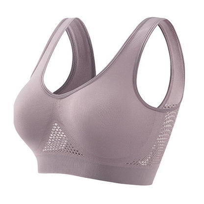 Seamless Mesh Women Sports Bras Fitness Gym Running Underwear Shockproof Bra Wireless 6XL Plus Size Crop Top Breathable Yoga Bra