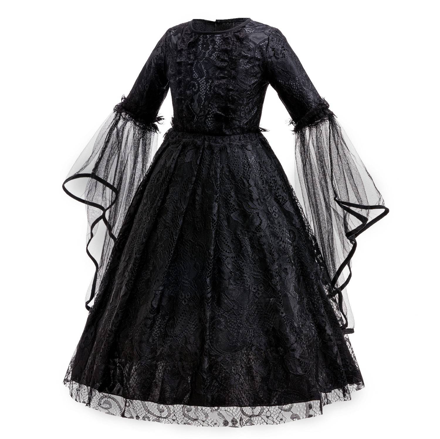 Halloween Costume Cartoon Maleficent Cosplay Dress Fancy Witch Disguise Robe Carnival Devil Queen Dot Tulle Frock
