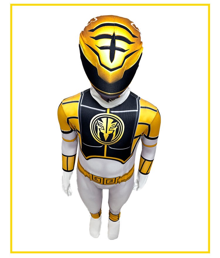 Dinosaur Warrior White Costume Suit Superhero Cosplay Clothes Role-play Jumpsuit Stage Performance Outfit Birthday Gift