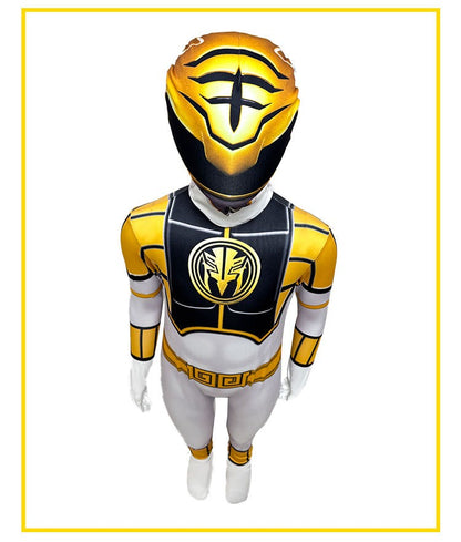 Dinosaur Warrior White Costume Suit Superhero Cosplay Clothes Role-play Jumpsuit Stage Performance Outfit Birthday Gift