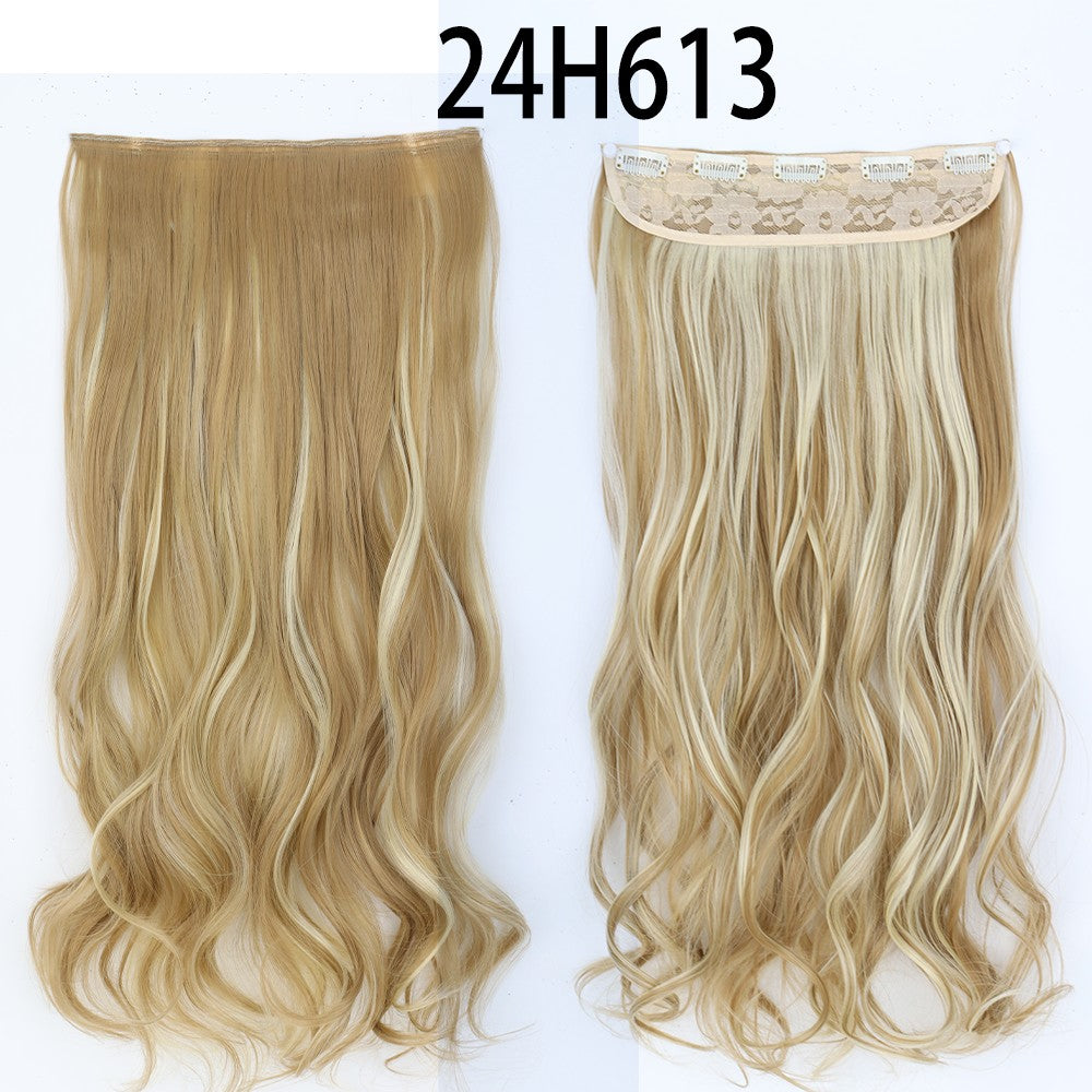 Apliques de Cabelo Sintético Liso Comprido de 5 Clipes 22'' Fibra de Alta Resistência ao Calor Preto Castanho Loiro