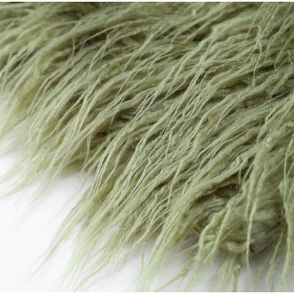 Solid Fashion Fake Fur Coat Women Chic Fluffy Warm Long Sleeve Loose Short Jacket Luxury 2025 Winter Lady Daily Street Outerwear