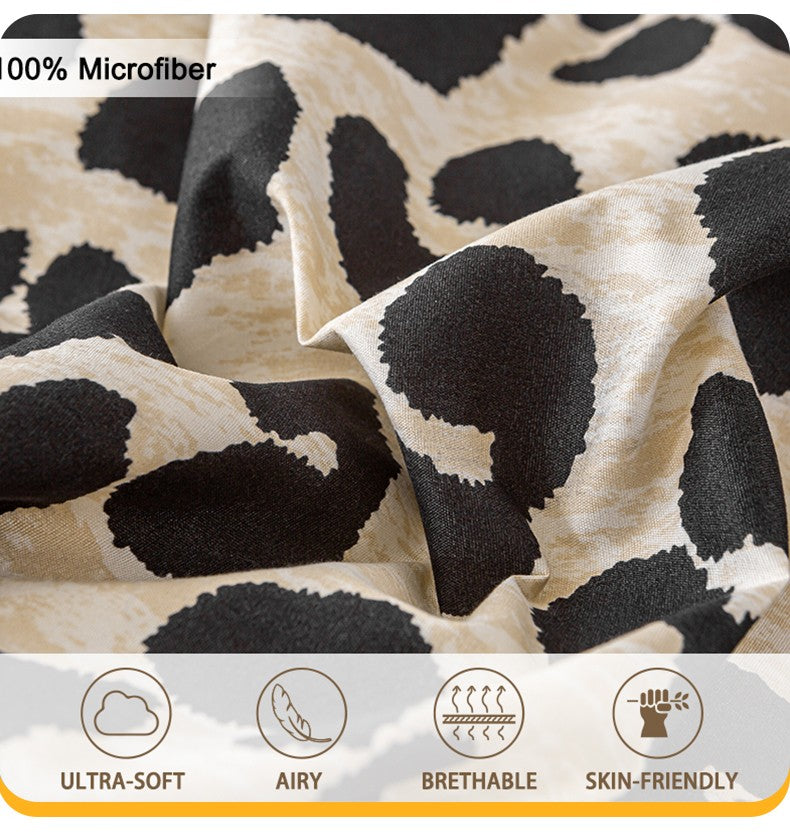3pcs Leopard Print Duvet Cover Set, Soft Skin-Friendly Bedding Set Includes 1 Duvet Cover And 2 Pillowcases