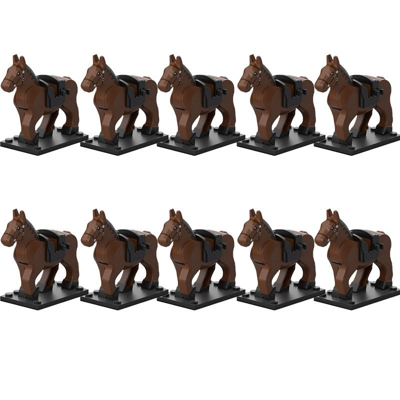 Blocos de Montar Zoológico Medieval Acessórios de Personagens Montarias Animais Cervos Elefantes Camelos Lobos Cavalos de Guerra Tijolos Brinquedos Presentes K080