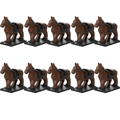 Blocos de Montar Zoológico Medieval Acessórios de Personagens Montarias Animais Cervos Elefantes Camelos Lobos Cavalos de Guerra Tijolos Brinquedos Presentes K080