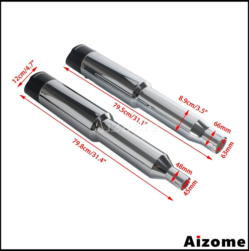 Motorcycle 4.5Inch Slash?Cut Exhaust Muffler Carbon Fiber For Harley M8 Touring Electra Street Glide Road King Road Glide 17-26
