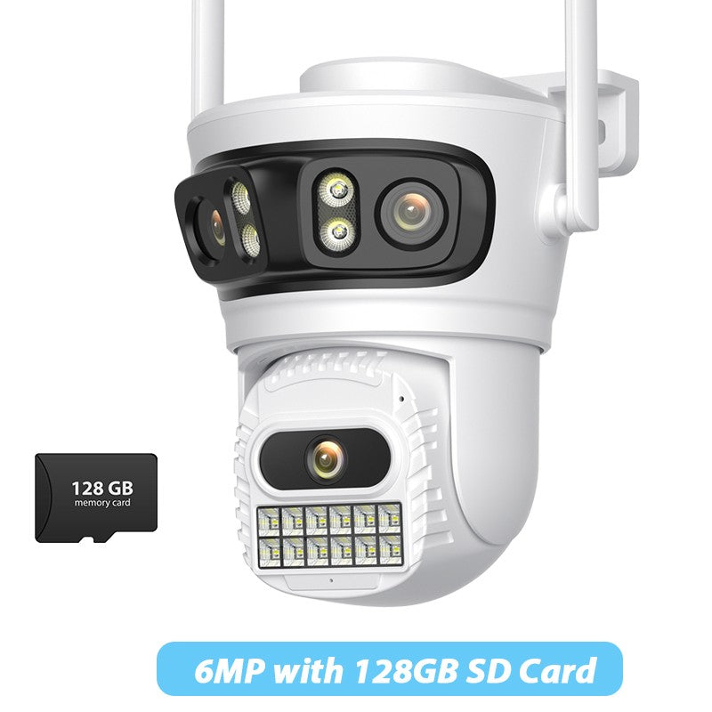 BESDER 12MP WiFi IP Camera PTZ Three Screens Outdoor CCTV Security Surveillance Camera Night Vision Monitor 3D Space iCSee App