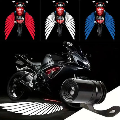 2pcs Motorcycle LED Angel Wings Cool Projection Light, 12V-24V Universal Embedded Installation - Motorcycle Decorative Light