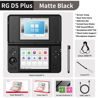 Anbernic RG DS Plus Retro Handheld Game Console 4.3" IPS Dual Screens Linux 16GB 4000mAh DS Plus Streaming Portable Games Player