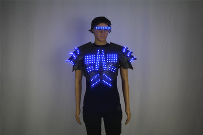 COSPLAY-Luminous LED Clothing, Fluorescent Glasses, Stage Show Armor, Night Show, Party Atmosphere Props