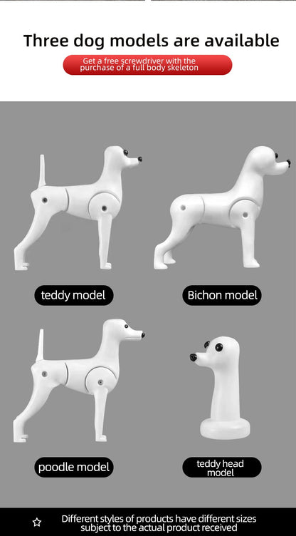 Modelo de Cachorro Falso para Tosadores Novo Modelo Três em Um Cabeça de Treinamento em Formato de Poodle Teddy Ram Cachorro de Modelo de Pelo Falso para Tosar
