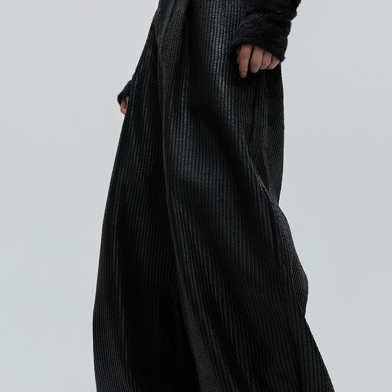 LUZHEN Fashion Original Metal Color Wide Leg Casual Pants Men 2025 New Luxury Solid Color High Quality Handsome Trousers JY4784