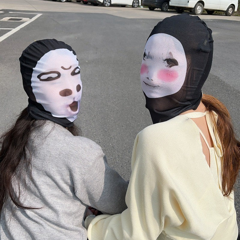 Funny Realistic Face Mask 3D Printed Elastic Mesh Full Face Mask for Men Women Cosplay Role Play Headdress Balaclava