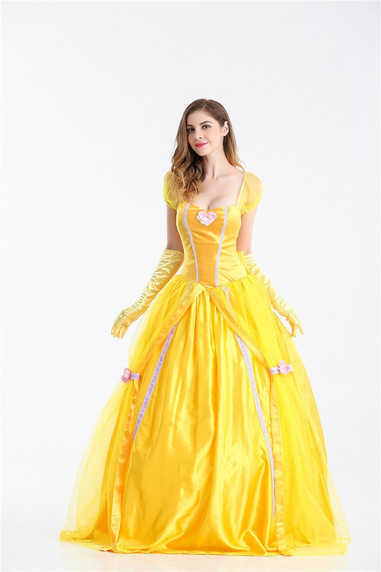 Halloween Costume Belle Princess Dress Adult Beauty and Beast Anime Belle Dress Cosplay Performance Women Birthday Gifts