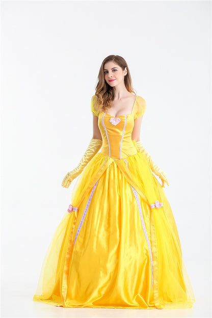 Halloween Costume Belle Princess Dress Adult Beauty and Beast Anime Belle Dress Cosplay Performance Women Birthday Gifts