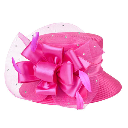 Chapéus de igreja elegantes e sofisticados para mulher, com diamantes, 2025, chapéus de casamento, fascinators para mulher