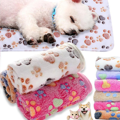 Manta para Pets Macia e Fofa de Alta Qualidade com Padrão de Desenho Animado, Tapete Quente e Confortável para Gatos e Cães