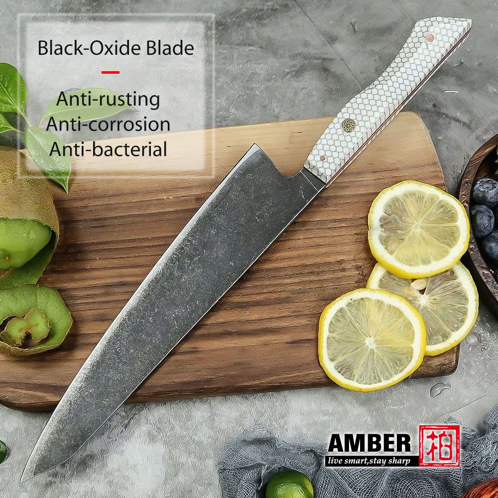 Conjunto de 3 facas de cozinha japonesas afiadas Damascus para Chef e Nakiri, lâmina de aço revestida de 3 camadas com cabo de resina e espaçador G10