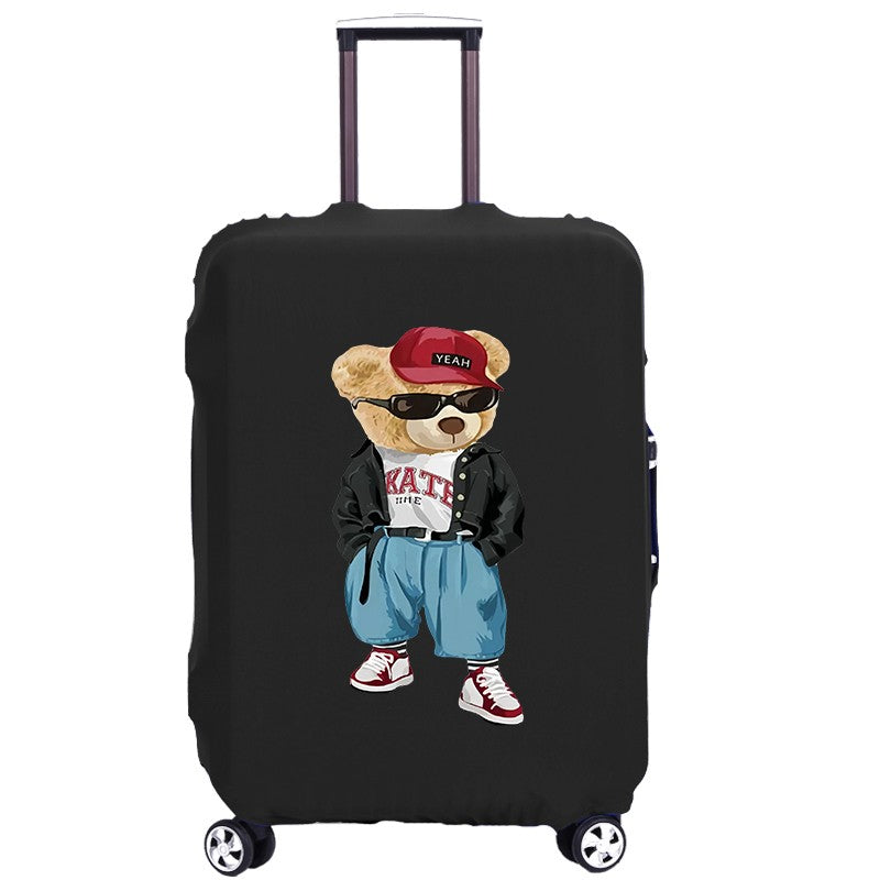 Capa Protetora de Mala de Viagem Jaqueta Urso Fashion Elástica Contra Poeira Adequada para Malas de 18-32 Polegadas