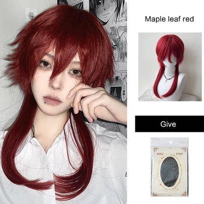 Peruca Curta Mullet Cabeça Sintética Lisa Dourado Preto Fofo Natural Rabo de Lobo Cabelo Masculino e Feminino Peruca para Festa Diária Cosplay