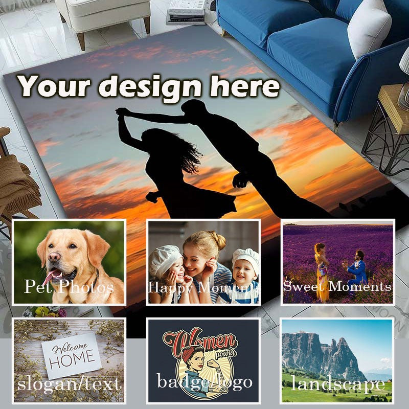 Custom Personalized Picture Carpet Add Your Photo LOGO Text Creative Pattern Washable Non-slip Rugs Are Available Variety Sizes