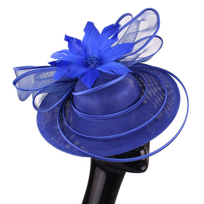 Chapéus Fascinators Femininos Multimodais com Laço de Flor Imitação Chapéu Noiva Derby Pillbox Casamento Acessórios de Cabelo