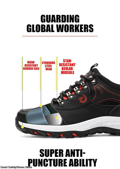Steel Toe Shoes Men Work Safety Boots Sneakers Male Constrcution Puncture-Proof Work Safety Shoes  Man Security Boots Work Shoes