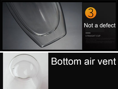 Copo de Vidro de Parede Dupla Isolamento Térmico Transparente Feito à Mão para Chá Copos MINI de Uísque Caneca de Café Expresso Conjunto de 250-450ml
