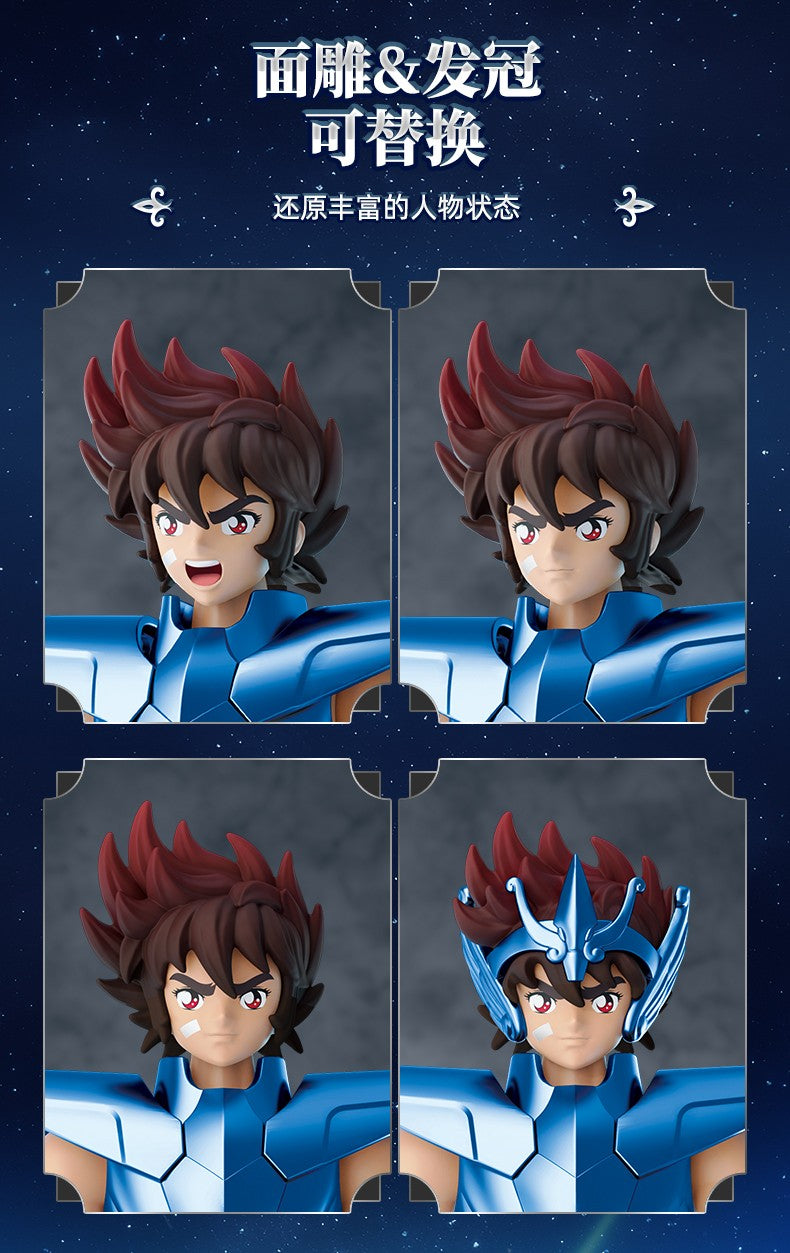 Blokees Saint Seiya Cisne Hyoga Pégaso Seiya Cavaleiros do Zodíaco Aquário Camus Áries Mu Action Figures Modelo de Anime Estátua Brinquedos