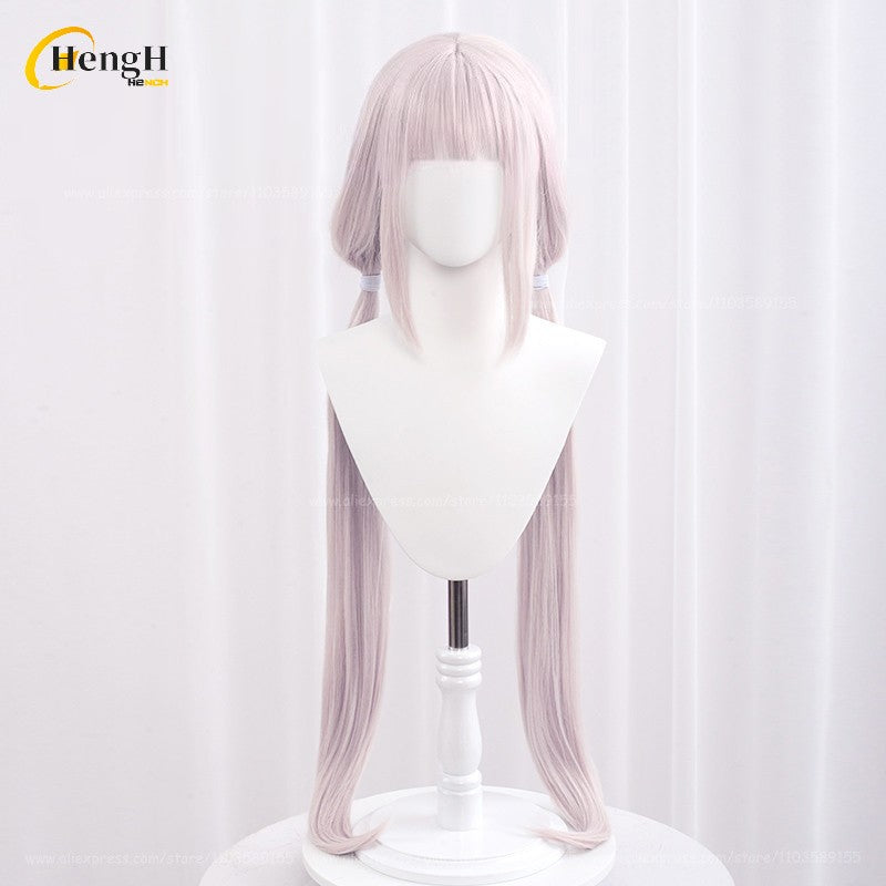 Em estoque Anime Vanilla Chocolat Chocola Cabelo Sintético Longo 100cm Perucas Cosplay Com Orelha Perucas de Festa Resistentes ao Calor + Touca de Peruca