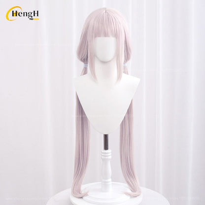 Em estoque Anime Vanilla Chocolat Chocola Cabelo Sintético Longo 100cm Perucas Cosplay Com Orelha Perucas de Festa Resistentes ao Calor + Touca de Peruca