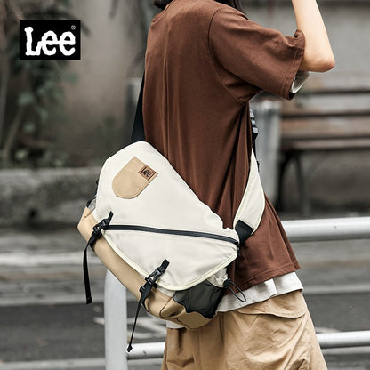 LEE Unisex Waterproof Nylon Travel Crossbody Shoulder Bag Women Man Casual Large Flip Messenger Bag Student Satchel School Bag
