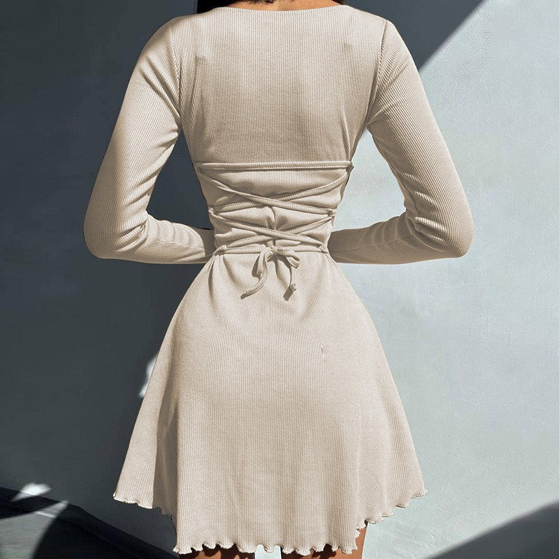 Dulzura Women 2024 Spring Autumn Fashion Long Sleeve Knitted Streetwear Bodycon