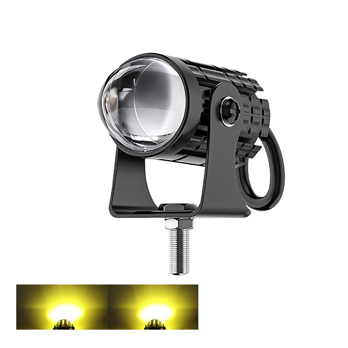 Farol LED Universal para Motocicleta Lente Projetora Duas Cores ATV Scooter Lâmpada de Condução Luz de Neblina Lâmpada Auxiliar Holofote Interruptor