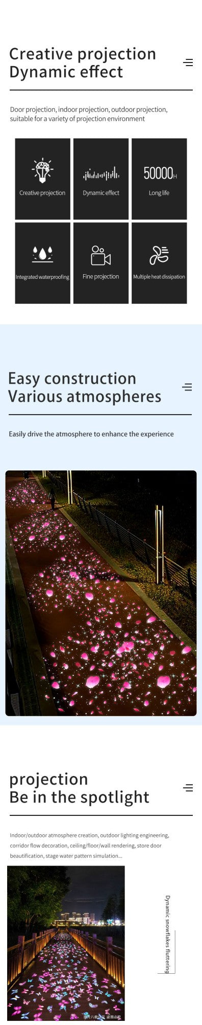 Outdoor Waterproof Custom Goldfish Cloud Pattern Dynamic Fish Light Creative Projection Lighting for Garden