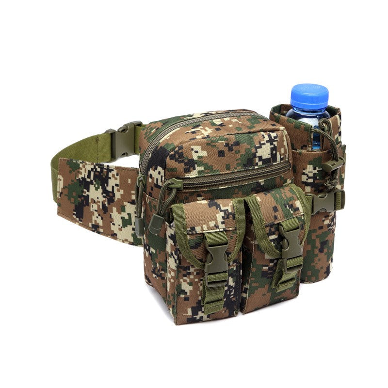 Outdoor Waist Bag Men Tactical Water Bottle Waterproof Bags Camouflage Hunting Hiking Climbing Bag Nylon Mobile Phone Belt Pack