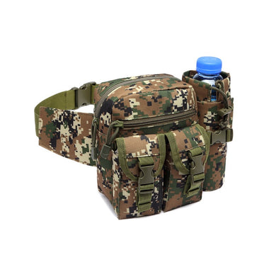 Outdoor Waist Bag Men Tactical Water Bottle Waterproof Bags Camouflage Hunting Hiking Climbing Bag Nylon Mobile Phone Belt Pack