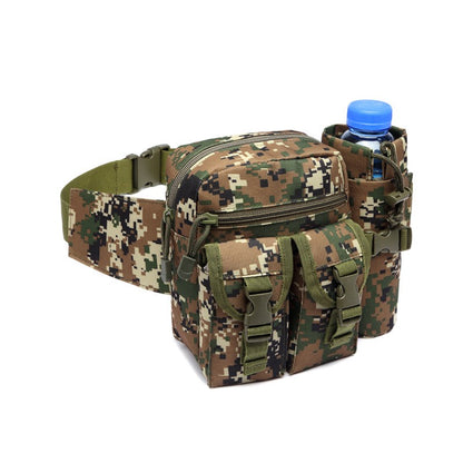 Outdoor Waist Bag Men Tactical Water Bottle Waterproof Bags Camouflage Hunting Hiking Climbing Bag Nylon Mobile Phone Belt Pack