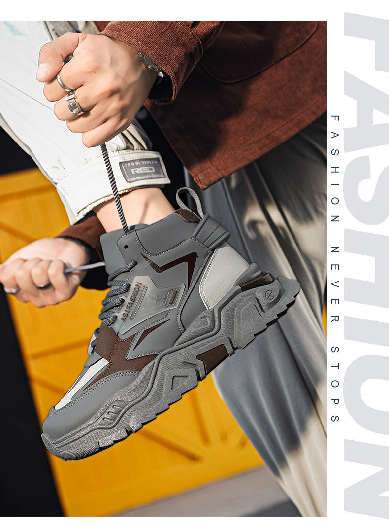 Fashion Thick Soled Men's Sneakers Height Increasing Shoes Casual Sports Shoes Versatile Men's Shoes Platform Skateboard Shoes