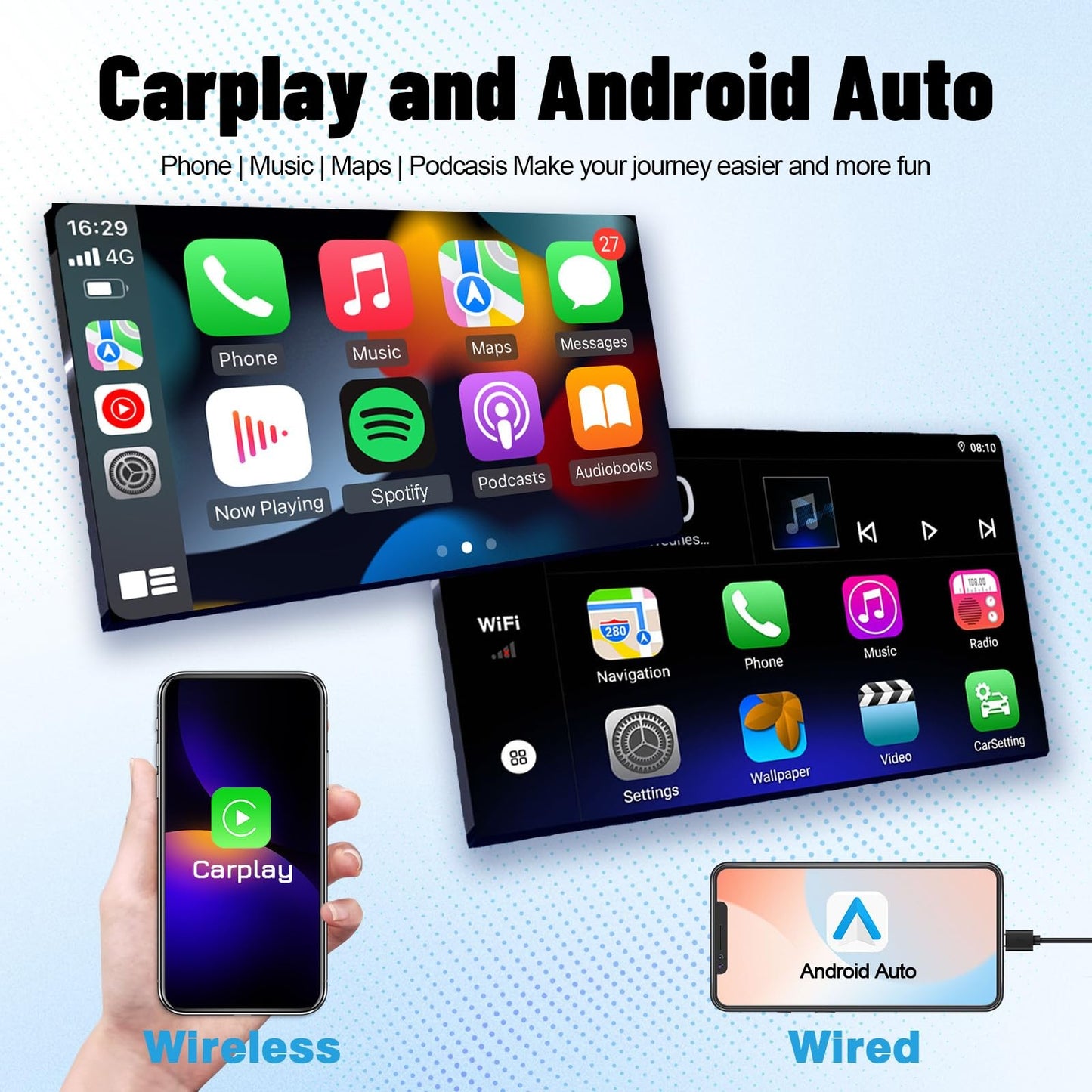 Rádio Automotivo ANYFAR para Mazda 6 Atenza 2002-2008 Android 13 Wireless CarPlay Android Auto GPS Navegação WiFi Bluetooth FM 2G+32G