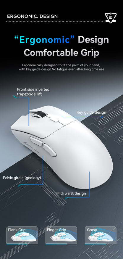 Mouse Gamer Sem Fio Attack Shark R1/X11, 18K DPI PAW3311, Ergonômico, Leve, Tri-Modo Bluetooth 2.4GHz USB, para PC/Notebook
