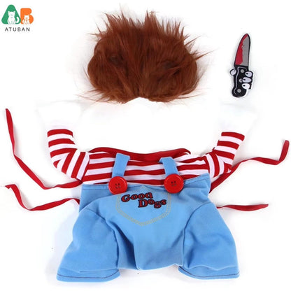 Fantasia para Cães Pet Deadly Dog, Fantasia Fofa de Cosplay para Cães Halloween Natal Roupa Divertida para Cães Fantasia de Festa para Cães Pequenos Médios Grandes