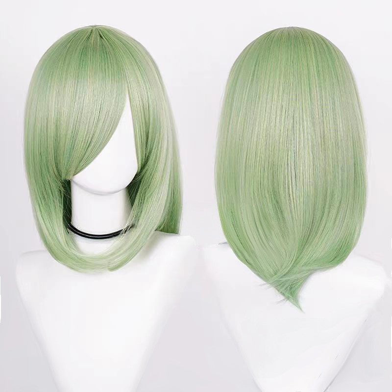 Perucas de Cosplay Multicoloridas 40cm Curtas Retas Masculinas Perucas Sintéticas Resistentes ao Calor para Cosplay de Anime e Festas de Halloween