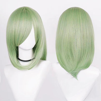 Perucas de Cosplay Multicoloridas 40cm Curtas Retas Masculinas Perucas Sintéticas Resistentes ao Calor para Cosplay de Anime e Festas de Halloween