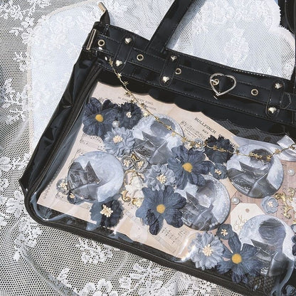 New Original Spicy Girl Cool Ita Bag Large Capacity Transparent Pain Layer Crossbody Bag Love Chain Ulzzang Shoulder Bag Handbag