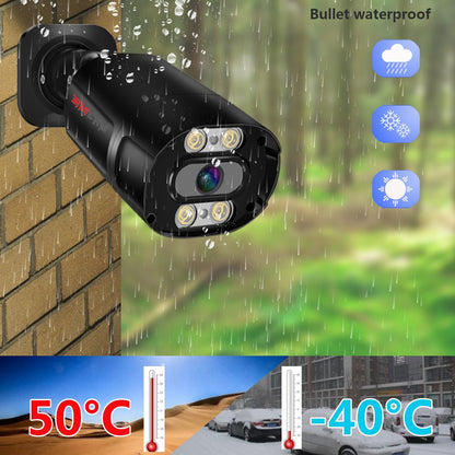 UltraHD 4K 8MP Outdoor Security IP Turret PoE Camera Onvif 3840x2160 100ft Double light Human Detection Color Full Night Vision